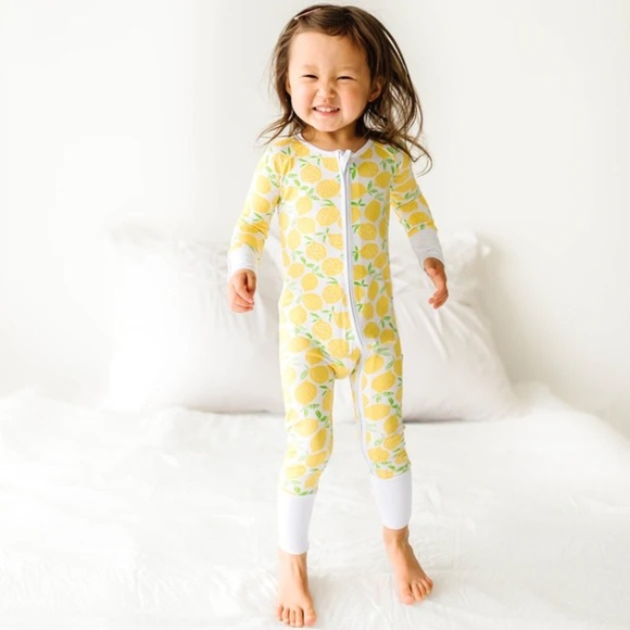 Little Sleepies Lemon Print Bamboo Zippy Onesie - Picture 1 of 6